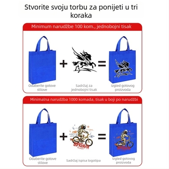 Torba od netkanog materijala s logotipom, laminirana, debela, promotivna shopping torba