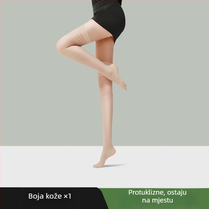 Ženske dugačke čarape u boji kože, prozirne i seksi, produžuju noge, otporne na zapetljavanje, izdržljive, protuklizne, izuzetno tanke za proljeće i ljeto