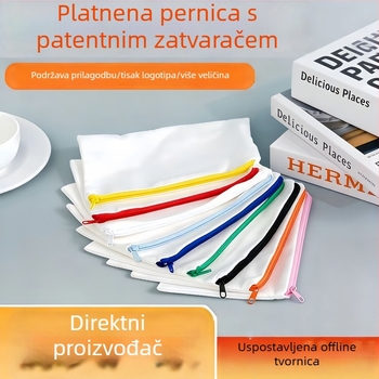 Platneni neseser s džepom za olovke i kozmetička torbica, prazno mjesto za prilagodbu logotipa, čvrst organizator školskih potrepština