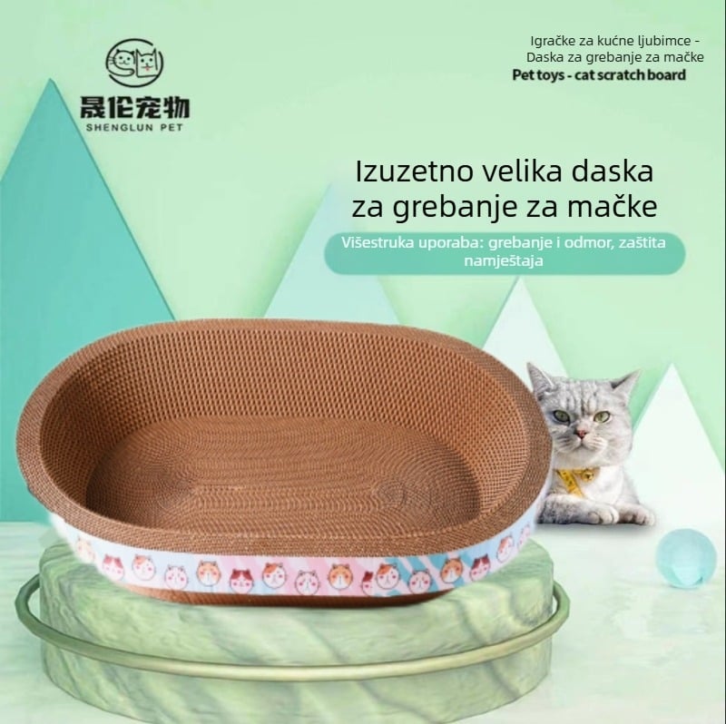 Daska za grebanje mačaka, zdjele oblik kartona s valovitom površinom, visokog stupnja, igračka za mačke
