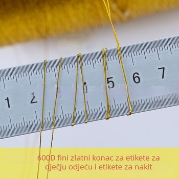 Niti za šivanje 600D, jezgra zlatno-srebrna, za nakit, resice i odjeću