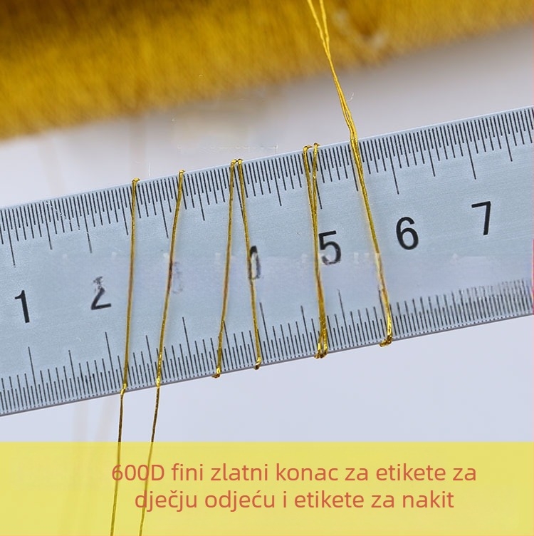 Niti za šivanje 600D, jezgra zlatno-srebrna, za nakit, resice i odjeću