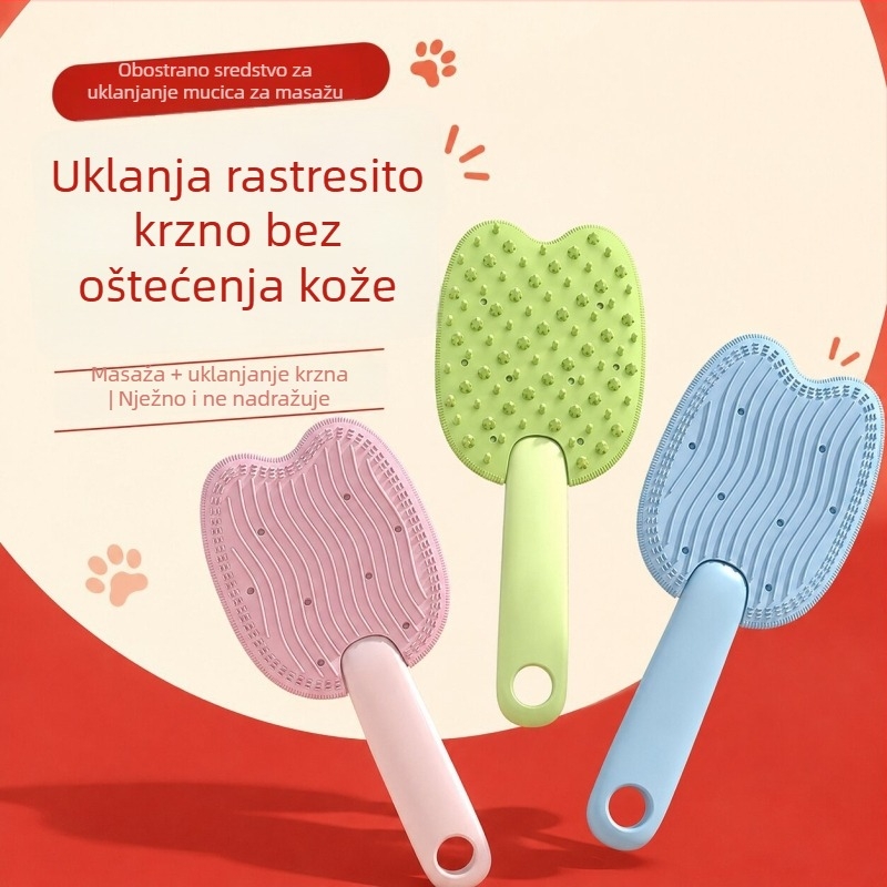Silikonska četka za kupanje kućnih ljubimaca, mačke i psi, četka za njegu i čišćenje, alat za uklanjanje dlaka, četka za kupanje