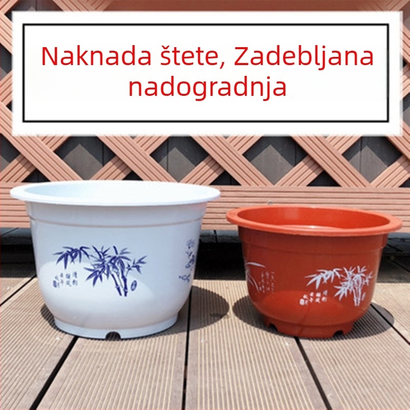 Kružni debeli veliki plastični lonac za balkon, za sadnice i sukulente