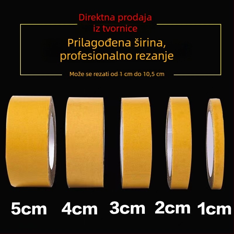 Tkaninska dvostrano ljepiva traka za spojeve tepiha i podova, visoka adhezija, žuta