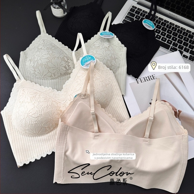 Demi Rizen Color 6168 Čipka i latex, bez naramenica, bodi camisole za žene, prekrasan leđa