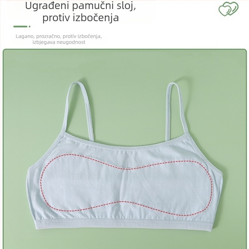 Dječji pamučni top za djevojčice, tijekom razdoblja rasta, 7–12 godina, ljeto