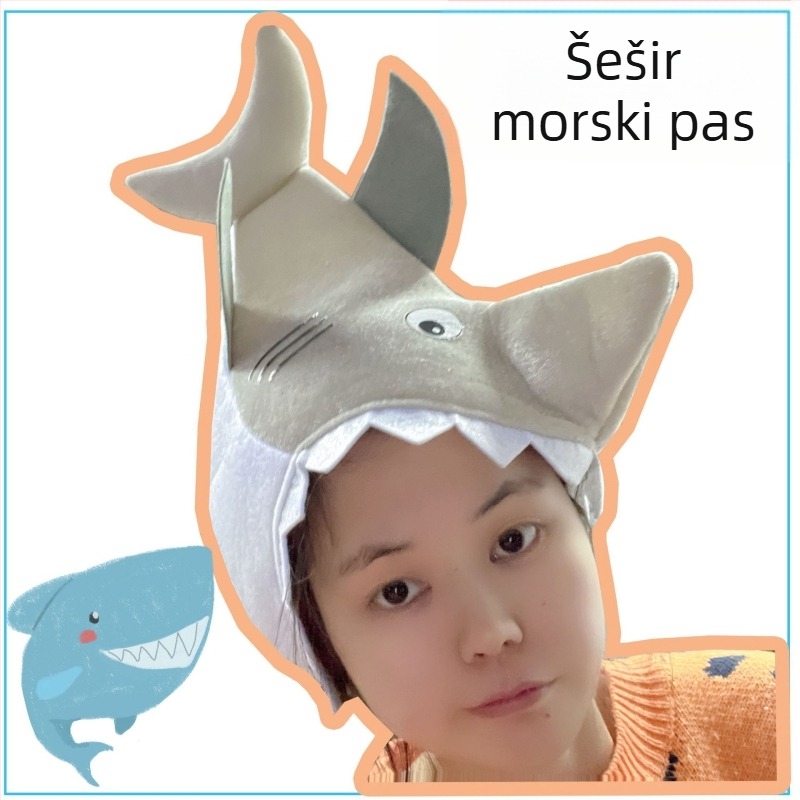 Slatka pliš kapa s glavom morskog psa — rekvizit za fotografije, kostim dodaci