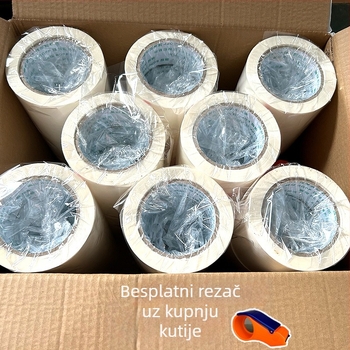 Mliječnobijela traka za pakiranje, širine 4,2/4,8/6 cm, neprozurna, velika rola