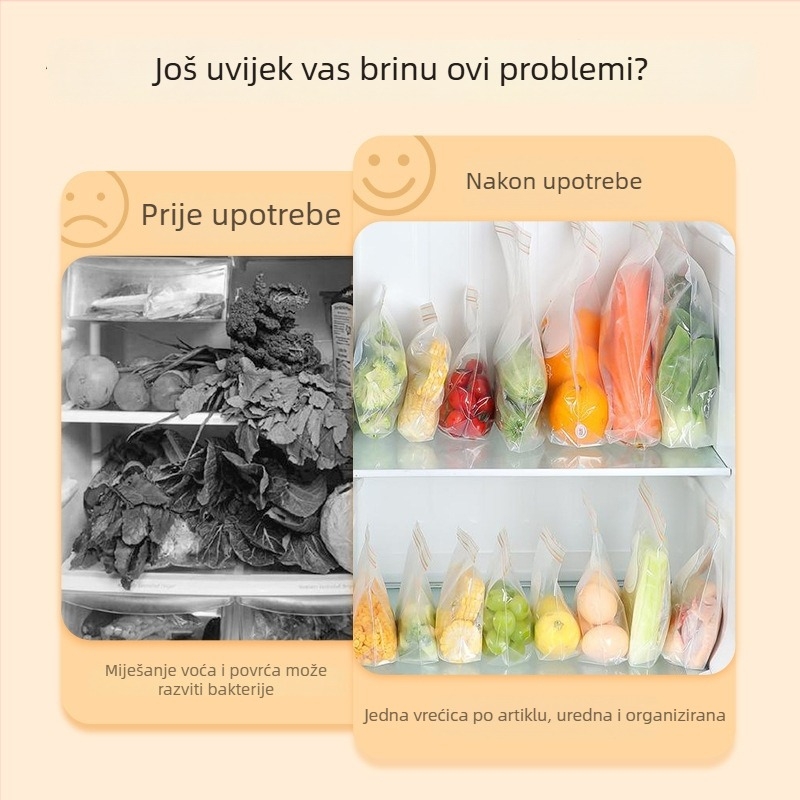 Torbe za čuvanje hrane, debeli, s automatskim zatvaranjem za hladnjak i zamrzivač