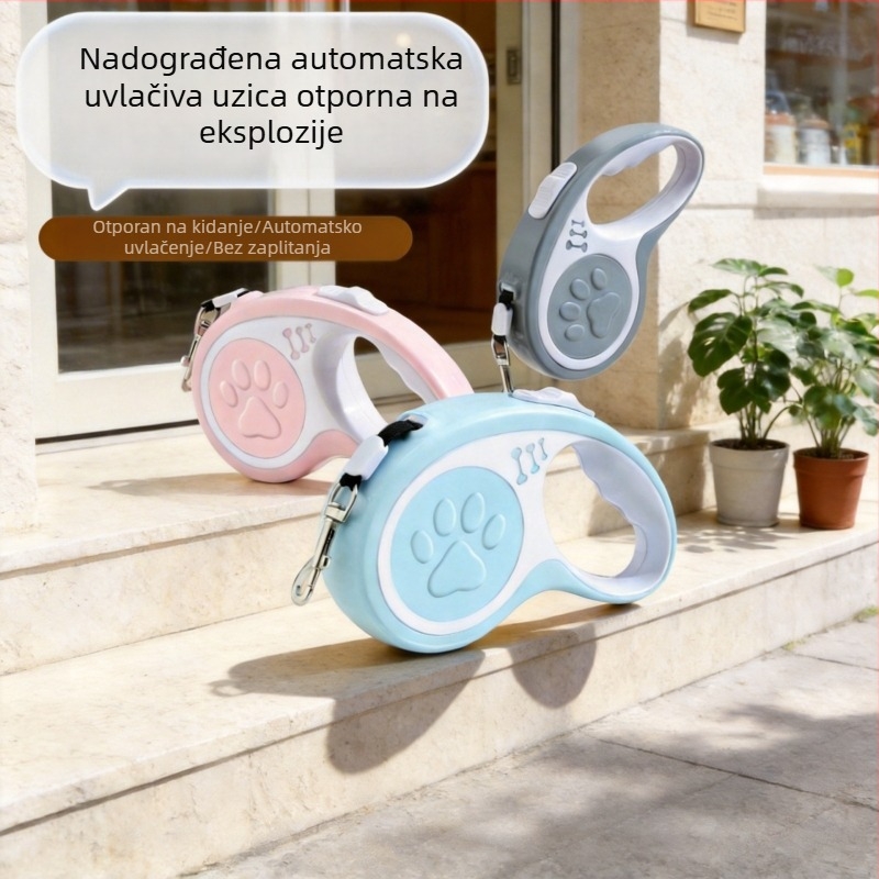 Proširiva pseća uzica s zaštitom od bijega i šoka, automatsko produženje za male i srednje pse