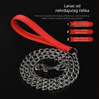 Povodac za psa od 304 nehrđajućeg čelika s lancem protiv grizenja za male i velike pse