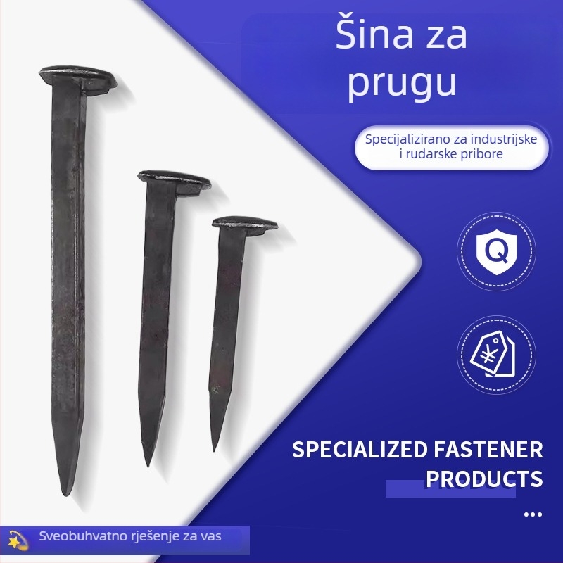 Željeznički klinovi, ručno izrađeni kvadratni klinovi za tračnice, dodaci za tračnice, čvrsti čelik toplinski valjani