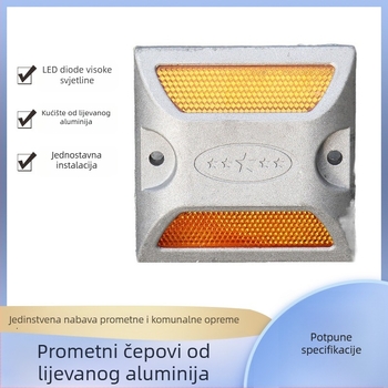 Podzemni četverokutni aluminijski cestovni ukazivači za brze tunele, jednosmjerni/dvosmjerni vodički markerji, izdignuti prometni znakovi