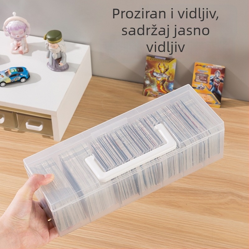 Kutija za kartice s poklopcem i prozirnim razdjelnicima
