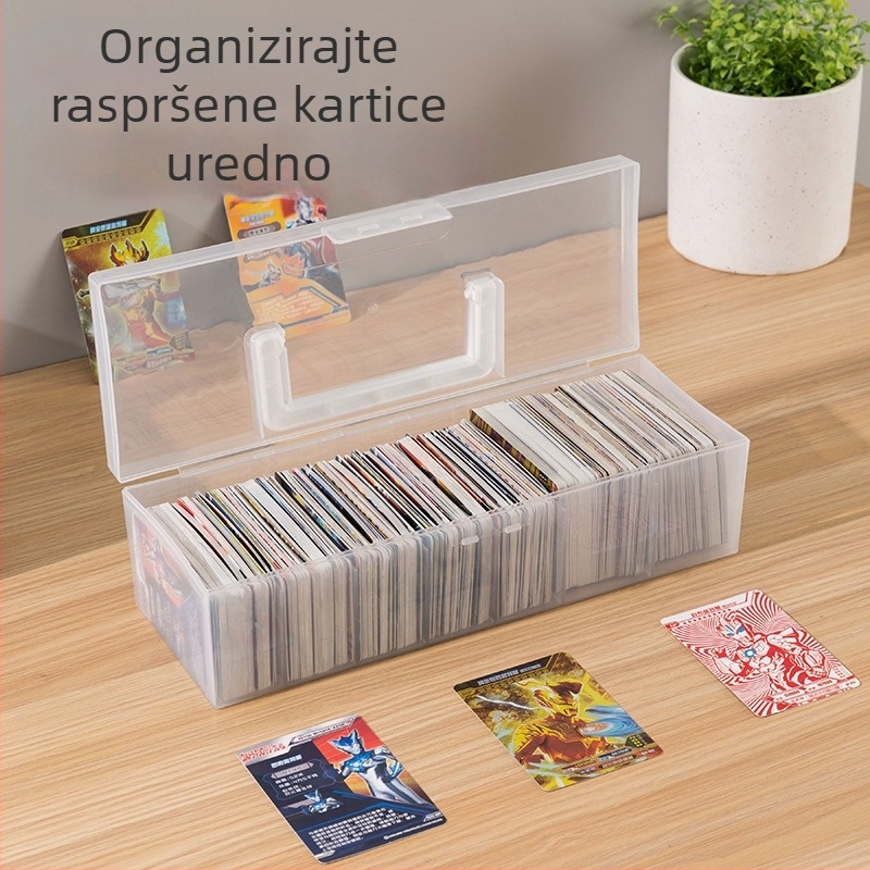 Kutija za kartice s poklopcem i prozirnim razdjelnicima
