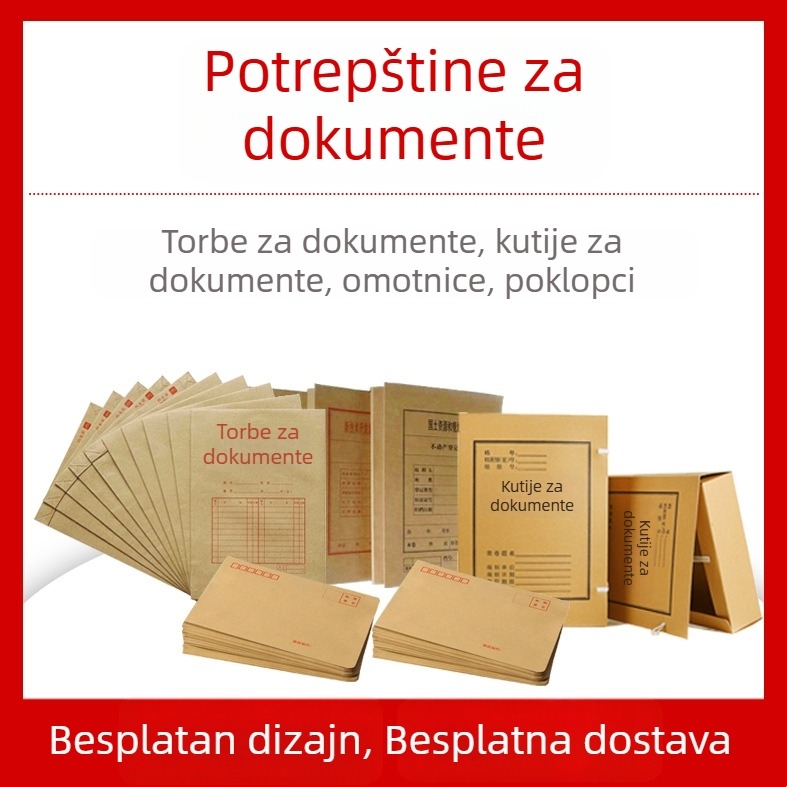 Dokument torba od kraft papira s logom, bijela kraft papir torba za dokumente, prilagođeni kuverta stil