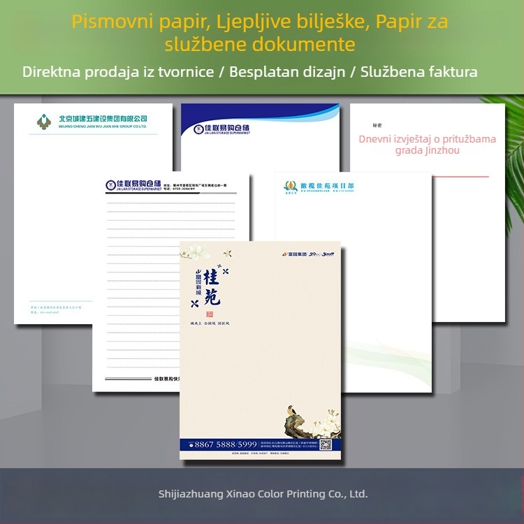 A4/A5 papir za pismo s ispisanim logom za službene dokumente, prikladno za škole i općinske odbore, bilješke sa sastanka