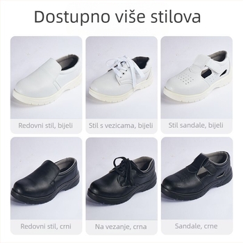 Bijele zaštitne cipele s čeličnom prstom, antistatične radne cipele za čiste sobe u prehrambenoj industriji, ljetni model, otporne na probijanje