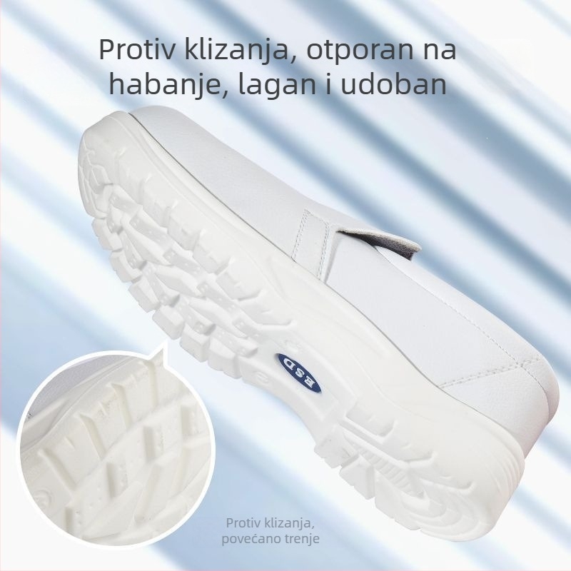 Bijele zaštitne cipele s čeličnom prstom, antistatične radne cipele za čiste sobe u prehrambenoj industriji, ljetni model, otporne na probijanje