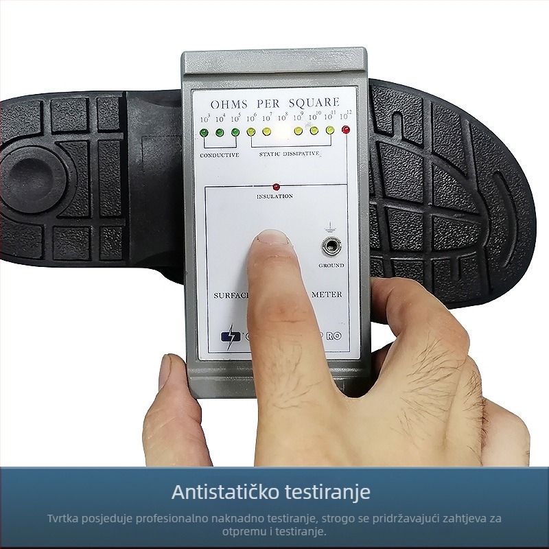 Antistatičke PU sandale, crne, s neklizajućom potplatom i križnim remenima, za radionicu elektronike