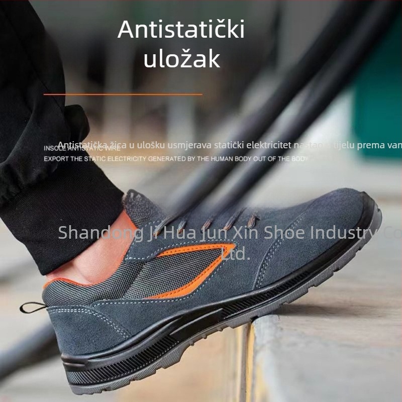 Antistatične sigurnosne cipele s čeličnim prstom, prozračna i otporna na habanje, za muškarce, nacionalni standard, Old Yellow Bull