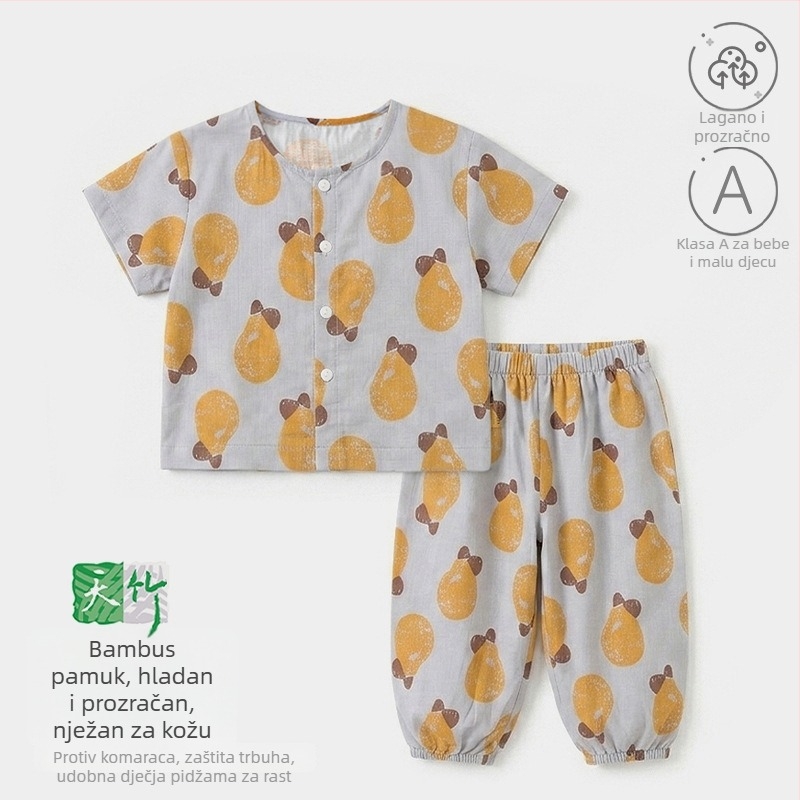 Dvije komade ljetni pidžama set za djecu 0–3 godine, kratki rukav, unisex, crtani print