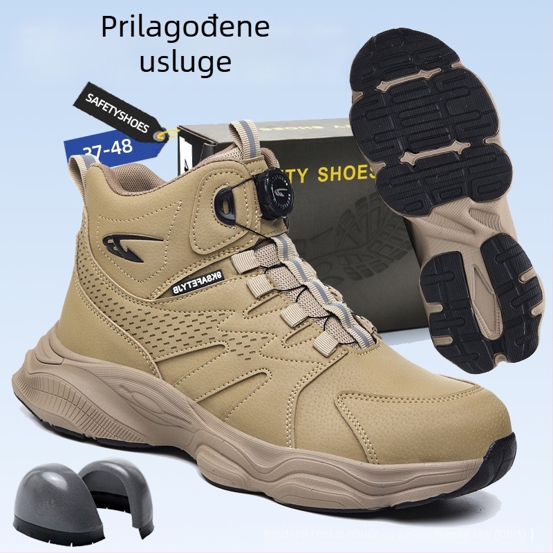 Prilagođene zaštitne cipele s visokim gležnjem, otporne na udarce i probijanje, mikrovlakno, udobne i izdržljive, protuklizne podloge, radne cipele za muškarce