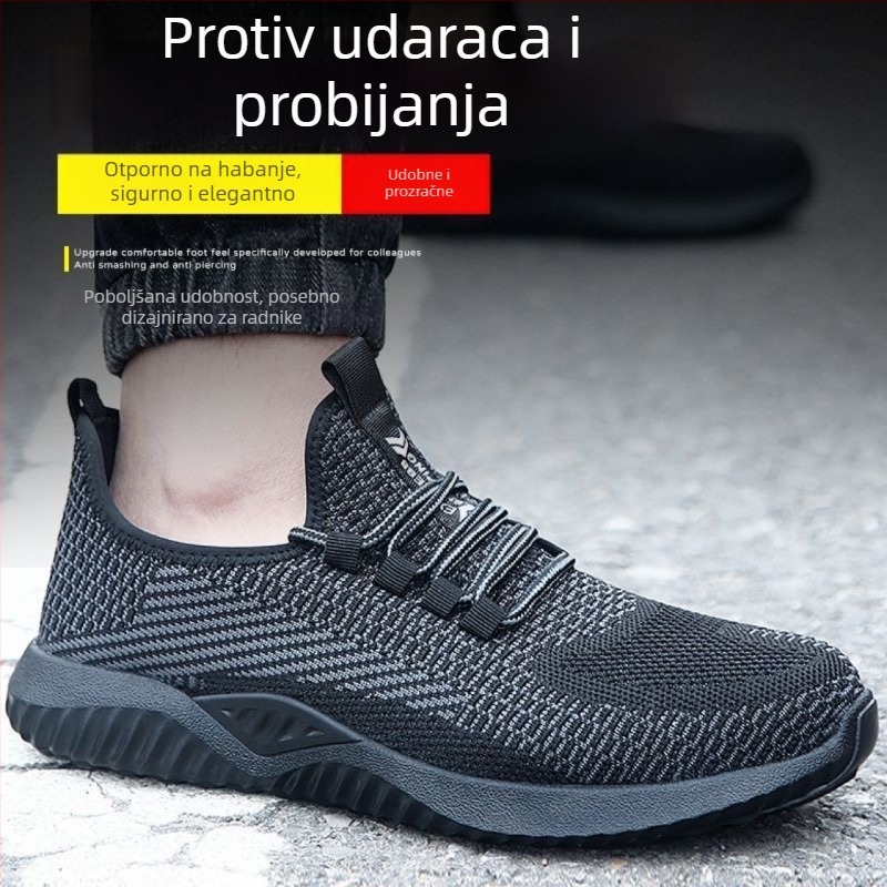 Muške cipele za zaštitu na radu, ljetne prozračne gornje, mrežasti materijal, anti-miris, otporne na udarce i probijanje, lagana potplata, otporne na habanje, protuklizne