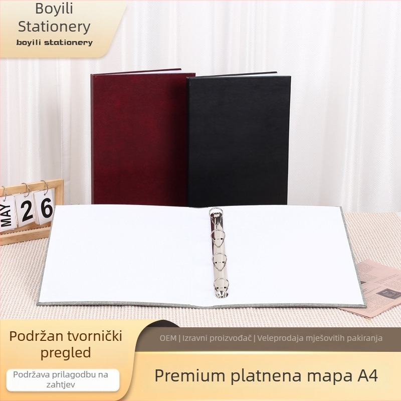 A4 platnena mapa s 4 rupe i mogućnošću ispisa logotipa