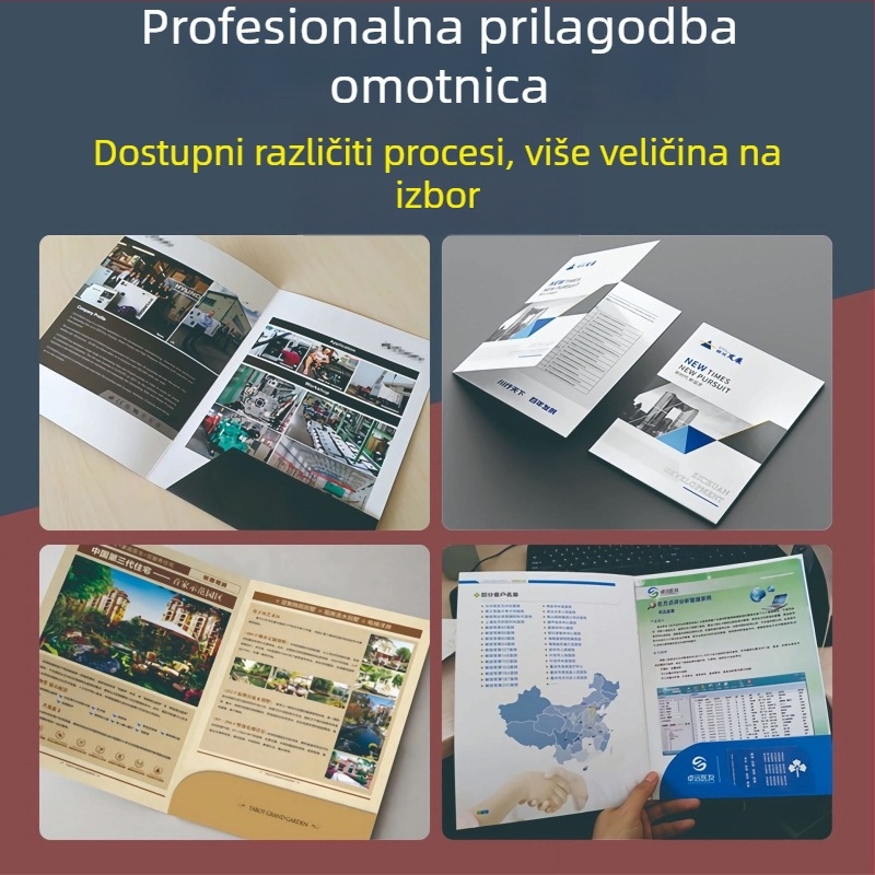 A4 kovert za ugovor od kraft papira sa bojom mape, umetkom za jednu stranicu i tiskom naslovnice natječaja