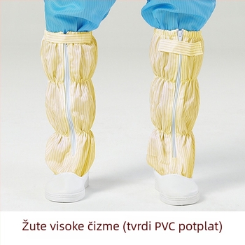 Prilagodljive anti-statističke dugačke čizme s PU debelim mekanim potplatom, prozračni gornji dio s mrežicom, pogodne za čiste radne prostore, visoke čizme, tisk logotipa dostupan