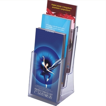 Akrilni spremnik za dokumente A4 i prozirni stalak za prezentaciju brošura i novina