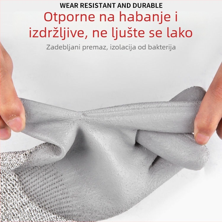Rukavice otporne na rez s 13-gauge, pet nivoa, PU premaz na dlanu, sigurnosne radne rukavice za gradilište