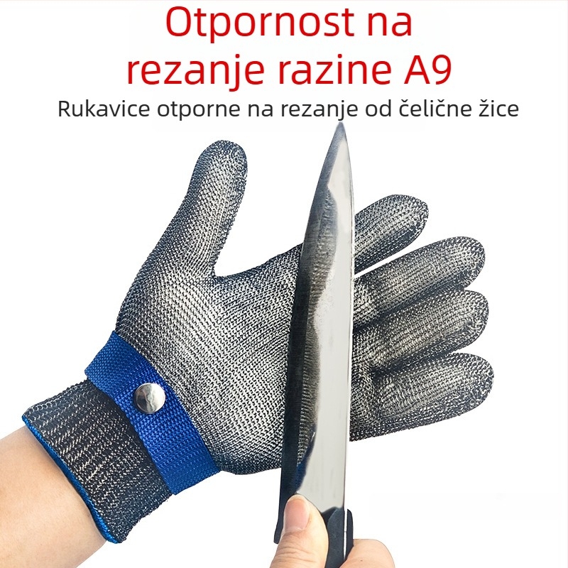 Rukavice za rezanje od 316 čeličnog užeta za klanje riba, A9 razina, zaštita ruku, otporne na posjekotine i ogrebotine