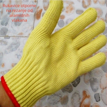 Sedmostruko pletene rukavice od aramid vlakna, toplinski otporne, otporne na rezanje, otporne na habanje, protuklizne, za vanjsku upotrebu, taktički ojačane