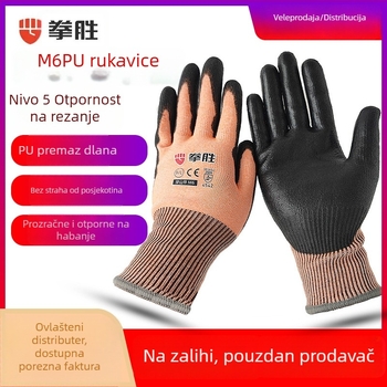 Quan Sheng M6 rukavice za zaštitu od rezanja, razina 5, otporne na probijanje, otporne na habanje, ulje i proklizavanje za gradilište