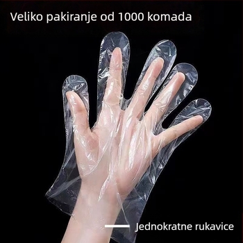 Jednokratne rukavice, debeli verzija, izdržljive, u vrećici, PE prehrambena kvaliteta, za komercijalni catering