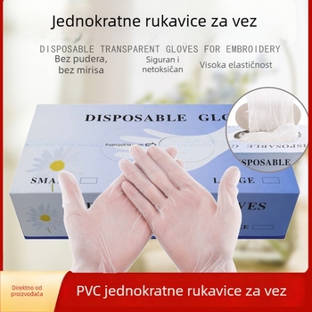 Jednokratne PVC rukavice za prste za ljepotu i tetoviranje, prozirne, protuklizne, veličine S/M/L.