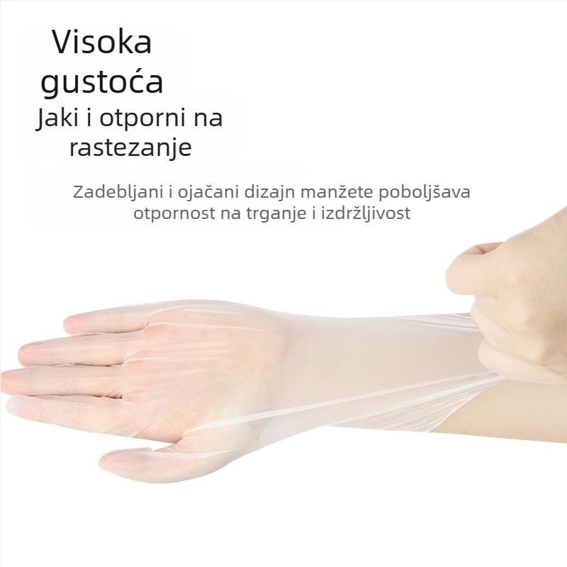 Jednokratne PVC rukavice za prste za ljepotu i tetoviranje, prozirne, protuklizne, veličine S/M/L.