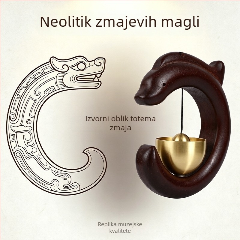 Dopamin wind chime s bakrenim zvonom, magnetsko unutarnje zvono za vrata, minimalistička viseća dekoracija i drveni magnets za hladnjak