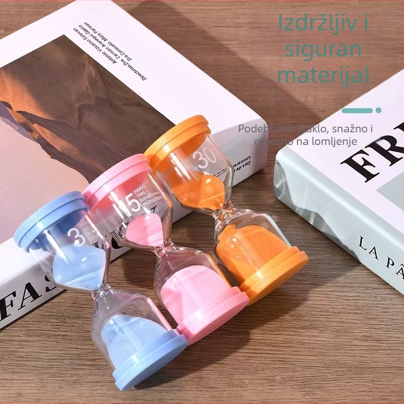 Plastični mjerač vremena u obliku makaron, dječji otporni na padove pijesak sat ornament, kreativan dizajn vremena, moderan minimalistički dizajn