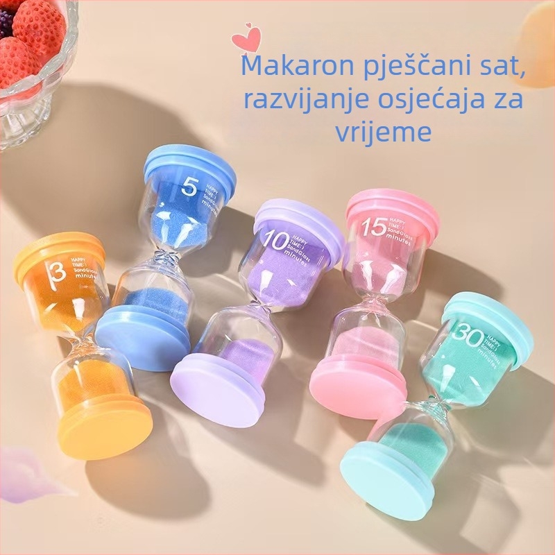 Plastični mjerač vremena u obliku makaron, dječji otporni na padove pijesak sat ornament, kreativan dizajn vremena, moderan minimalistički dizajn