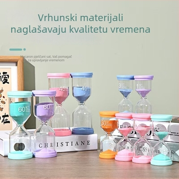 Macaron oblik mali pješčani sat za djecu - ručna izrada, dekorativni ukras, modern minimalistički stil, poklon