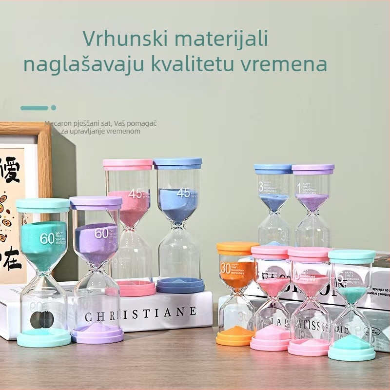 Macaron oblik mali pješčani sat za djecu - ručna izrada, dekorativni ukras, modern minimalistički stil, poklon