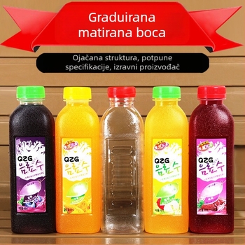 500 ml prozirna PET kvadratna boca za napitke s poklopcem, pogodna za med, vino i sok, uzorčna boca