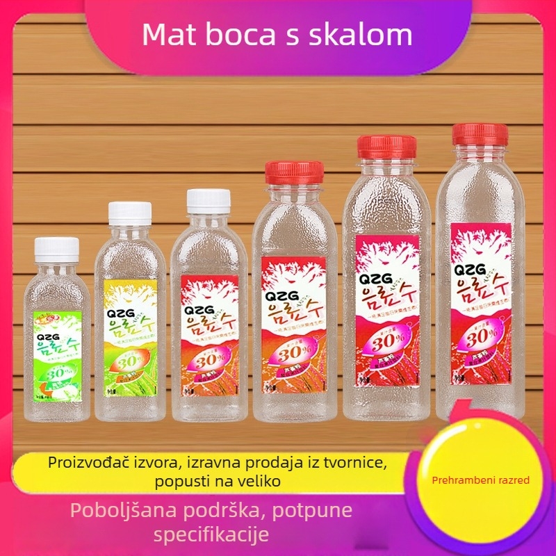 500 ml prozirna PET kvadratna boca za napitke s poklopcem, pogodna za med, vino i sok, uzorčna boca