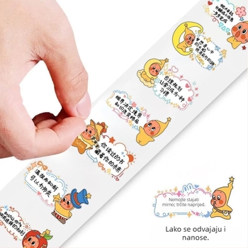 1050 naljepnica s zvjezdanim likovima – rolne naljepnice s poticajem, crtić‑stil za djecu – DIY kreativni set naljepnica