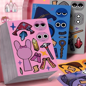 Rhythm Box Halloween kreativne naljepnice za promjenu lica, slatka vještica, edukativne ručno izrađene dekorativne naljepnice