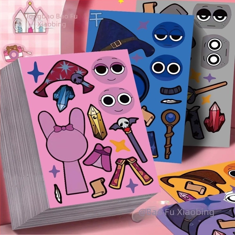 Rhythm Box Halloween kreativne naljepnice za promjenu lica, slatka vještica, edukativne ručno izrađene dekorativne naljepnice